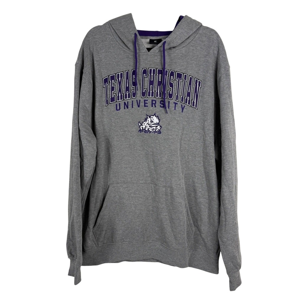 Colosseum‎ Mens XXL TCU Hoodie Gray Texas Christian University Horned Frogs NCAA